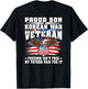 Proud Son Of A Korean War Veteran Military Vet's Family Gift T-Shirt - T-Shirt | Black