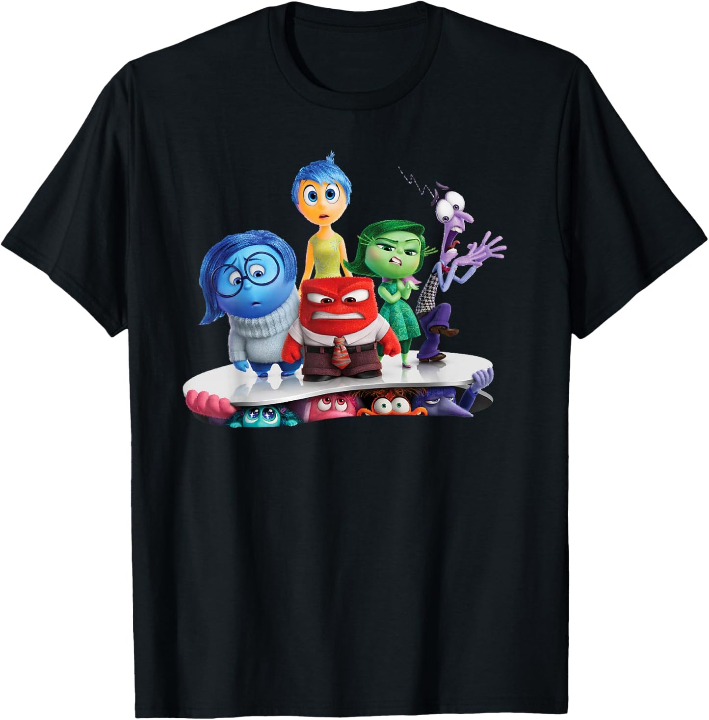 Disney Pixar Inside Out 2 Emotional Group Movie Poster T-Shirt - T-Shirt | Black