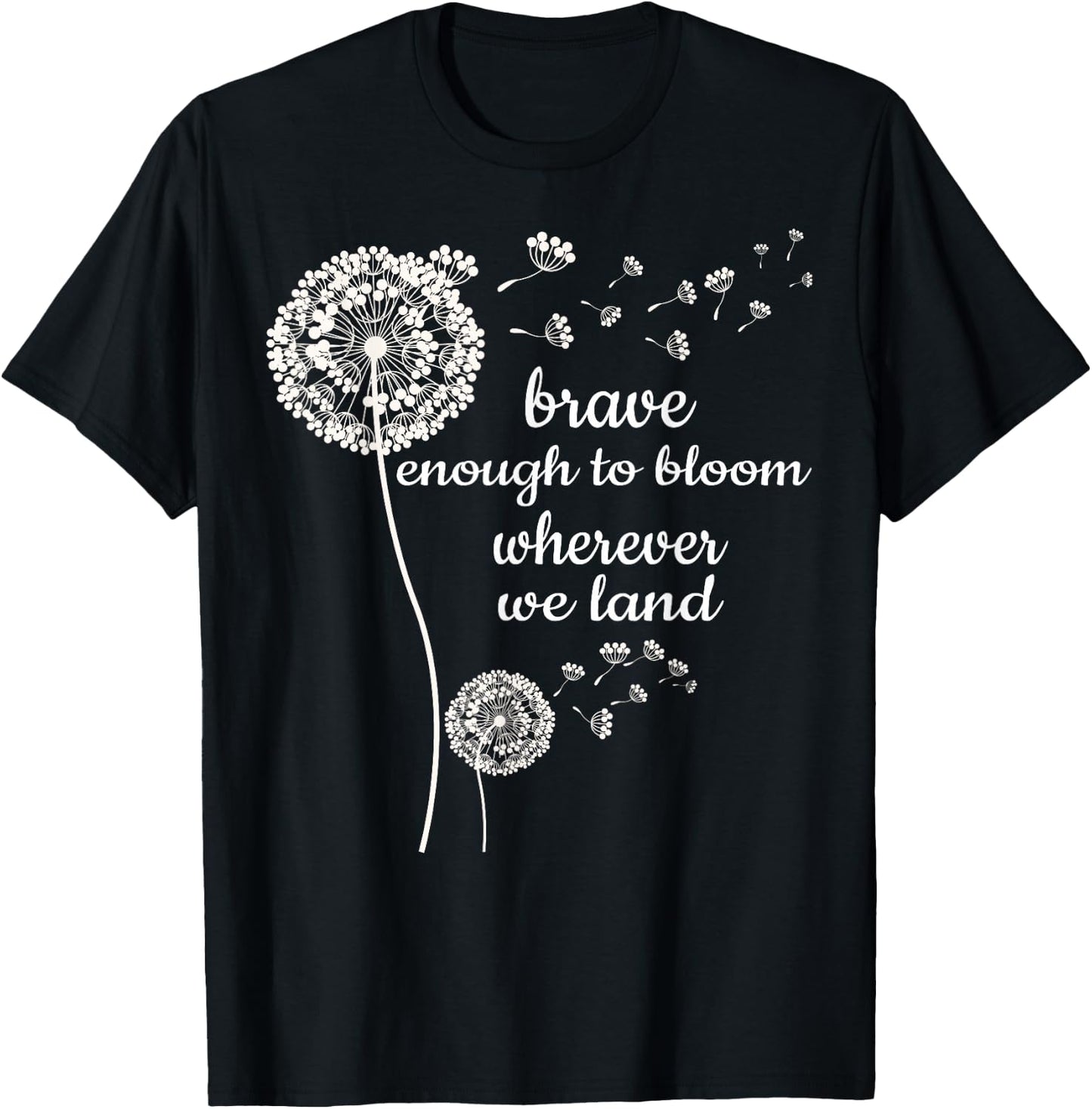Brave Enough to Bloom Military Kids Month of Military Child Small T-Shirt - T-Shirt | Black