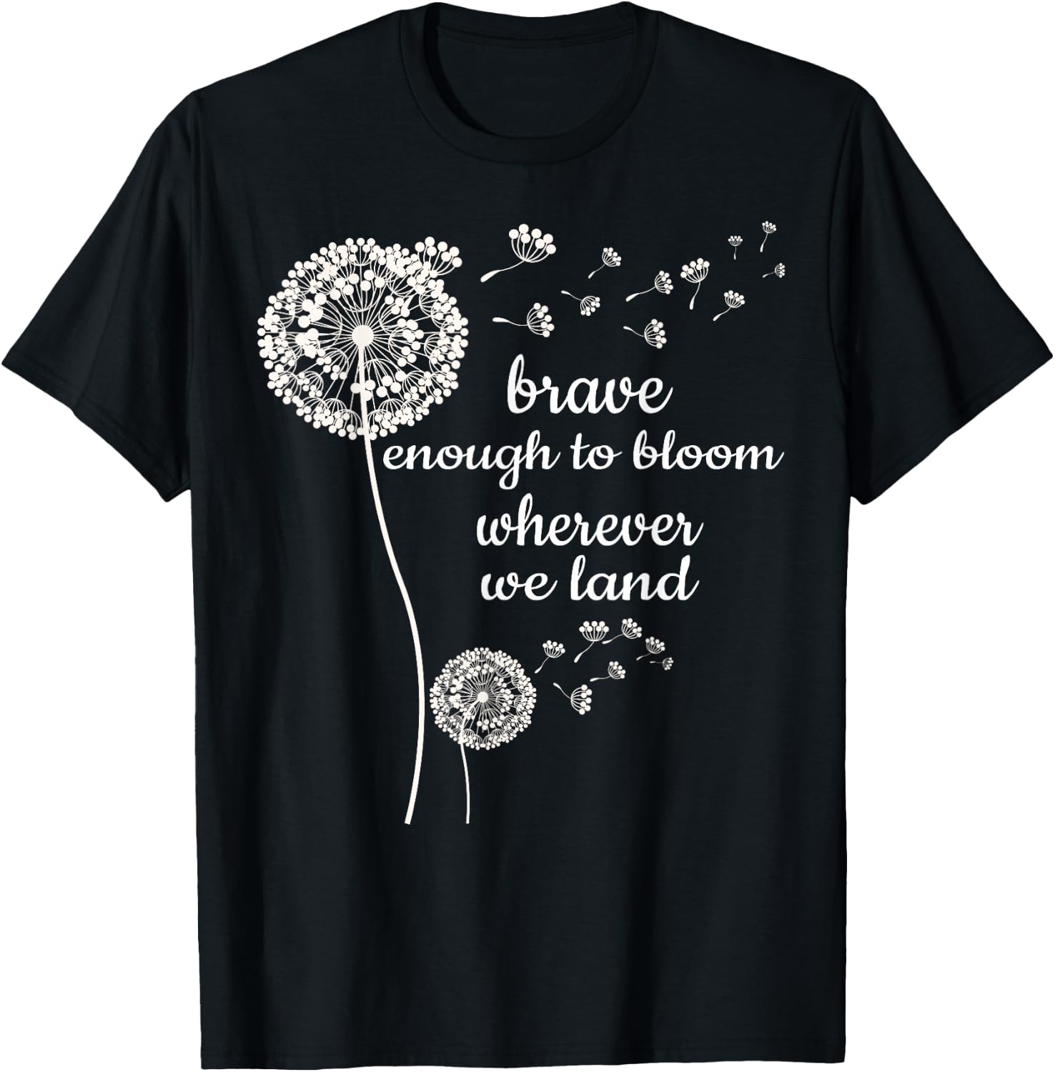 Brave Enough to Bloom Military Kids Month of Military Child Small T-Shirt - T-Shirt | Black