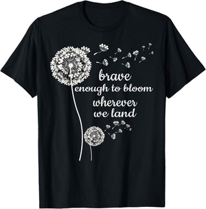 Brave Enough to Bloom Military Kids Month of Military Child Small T-Shirt - T-Shirt | Black