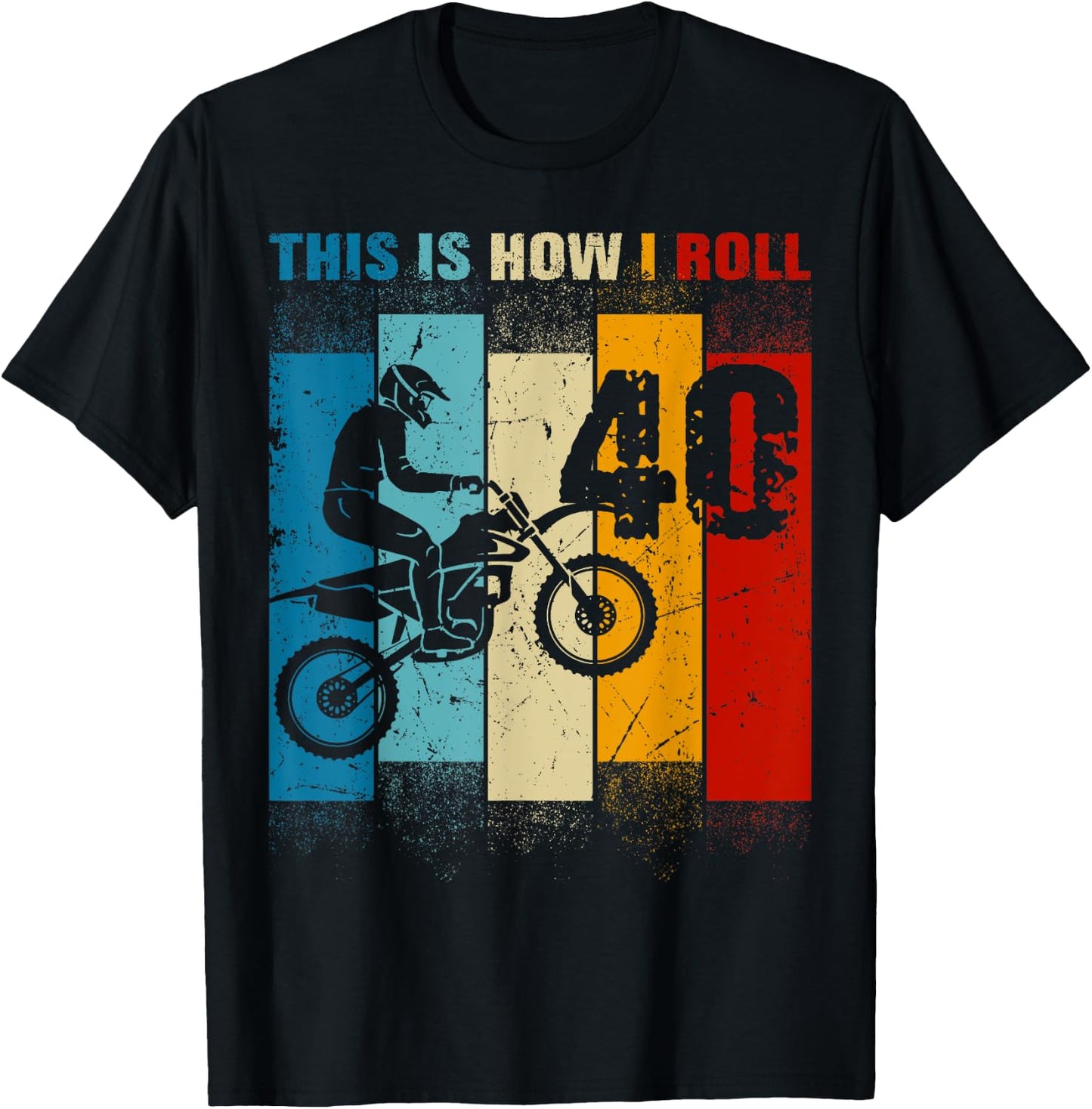 40 Year Old Birthday Boy Motocross 40thB-Day Dirt Bike T-Shirt - T-Shirt | Black
