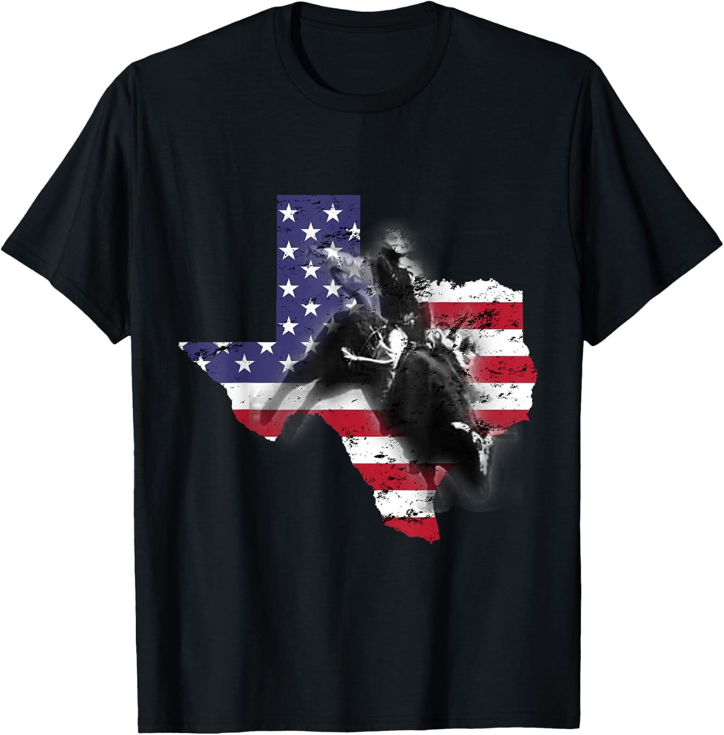 Bull-Riding Texas Ranch Rider America Cowboy USA T-Shirt - T-Shirt | Black