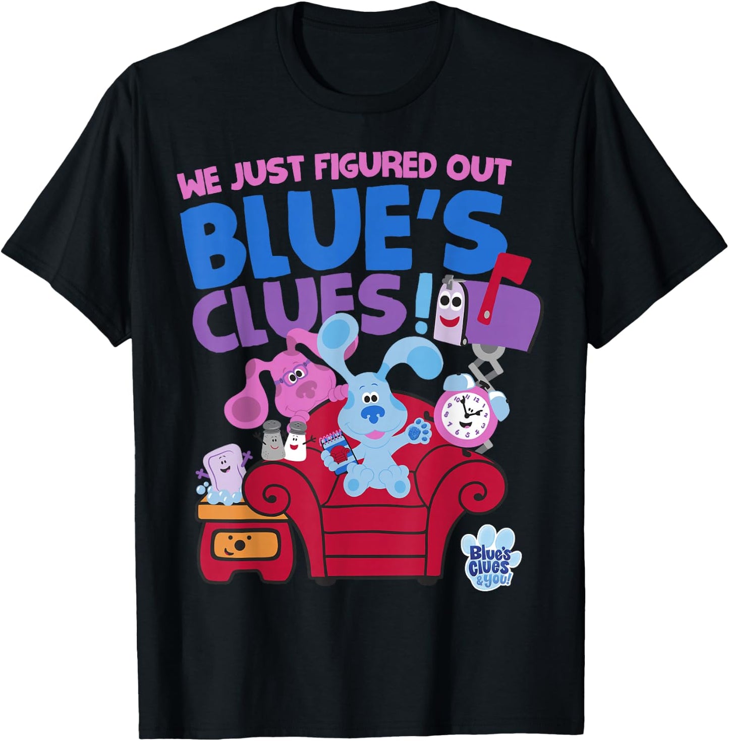 Blue's Clues & You Group Shot Just Figured Out Blue's Clues T-Shirt - T-Shirt | Black