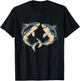 Vintage Shark Silhouette Hammerhead Shark Tiger Shark Heart T-Shirt - T-Shirt | Black