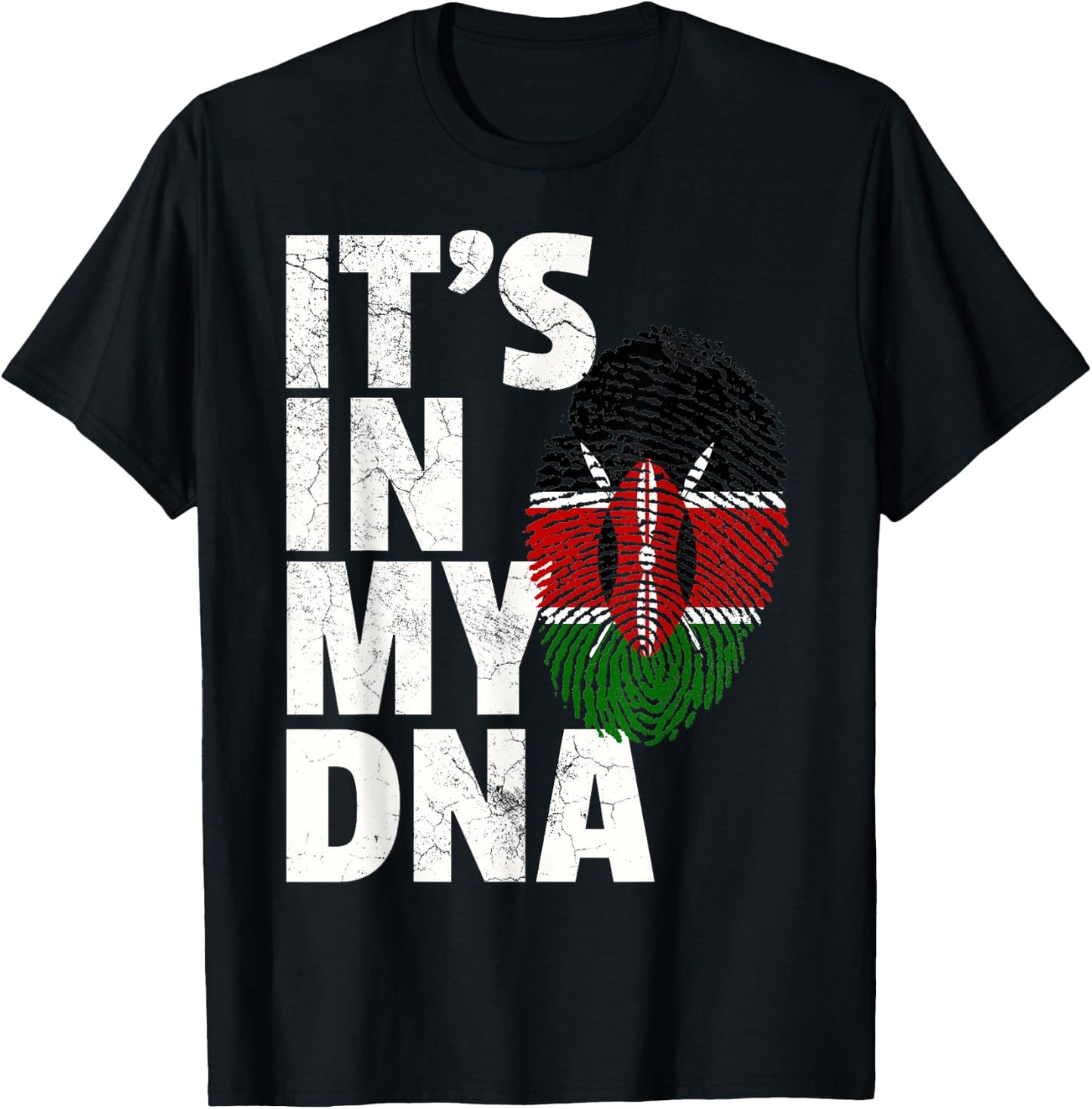 IT'S IN MY DNA Kenyan Kenya Flag Pride National Country Gift T-Shirt - T-Shirt | Black