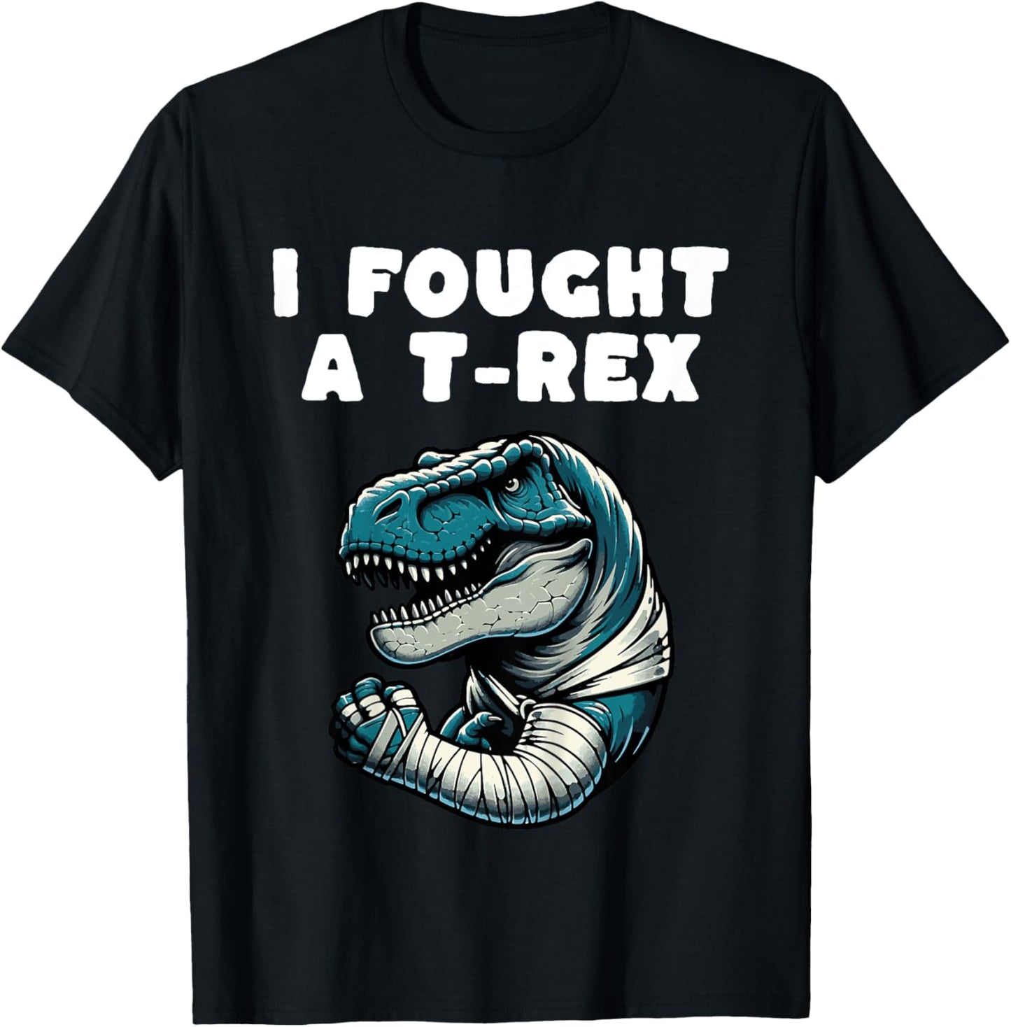 Kids Broken Arm Recovery Kids Boys Dinosaur T-Shirt - T-Shirt | Black