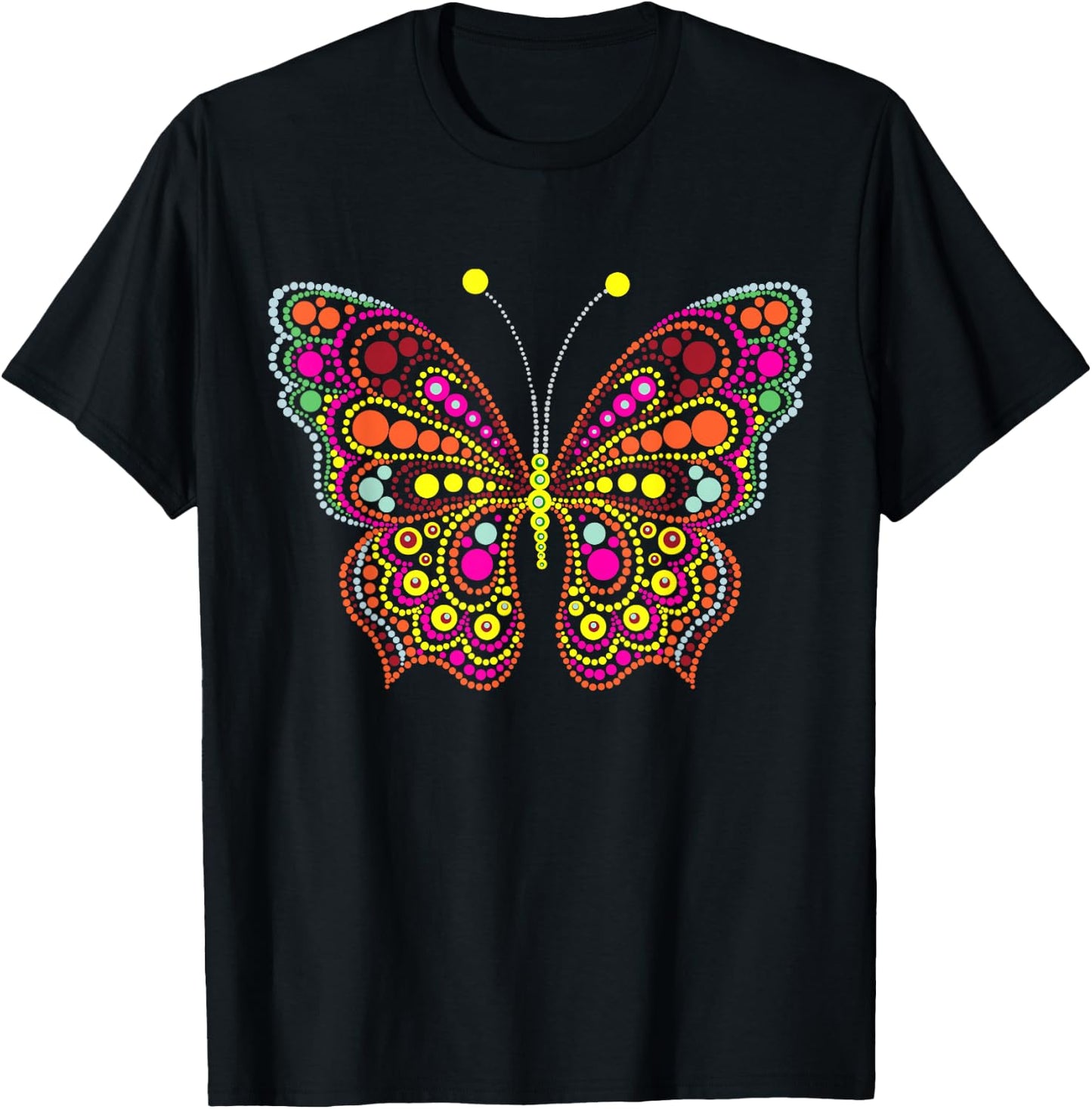 Dot Day Shirts For Girls Women Kids Polka Dot Cute Butterfly T-Shirt - T-Shirt | Black
