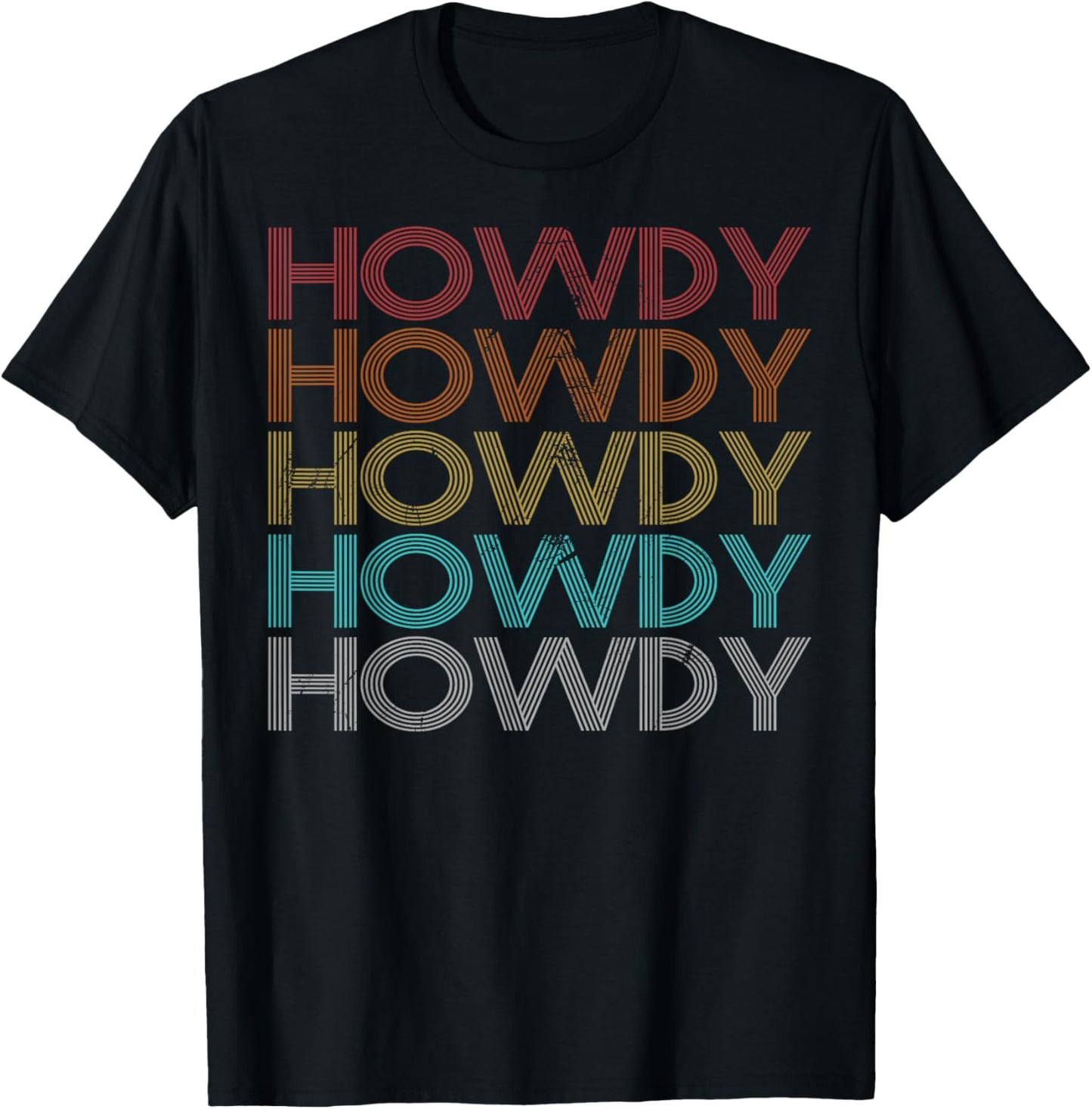 Retro Vintage Howdy T-Shirt - T-Shirt | Black