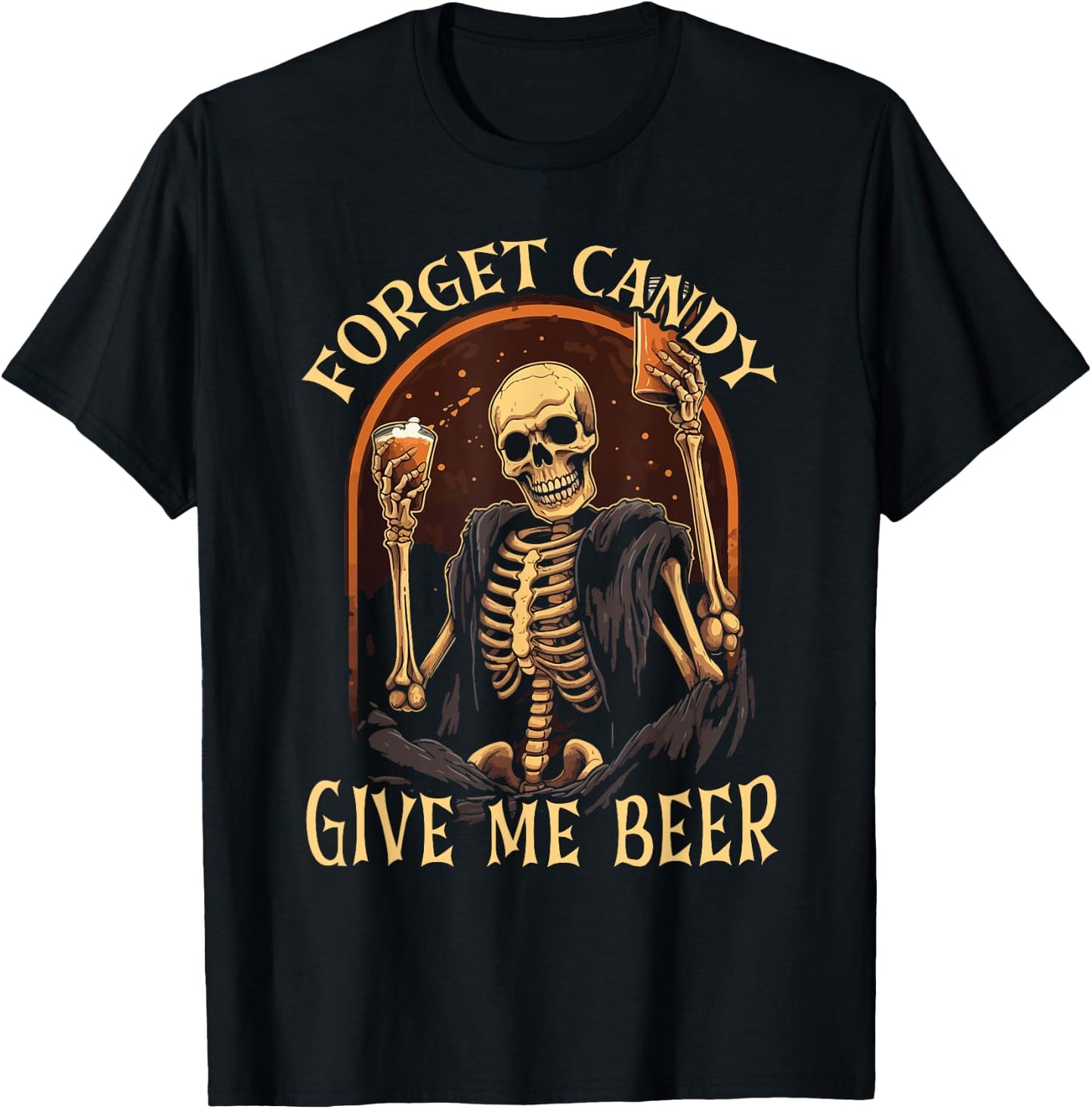 Halloween Beer Drinker Trick Or Treat Spooky Alcoholic T-Shirt - T-Shirt | Black