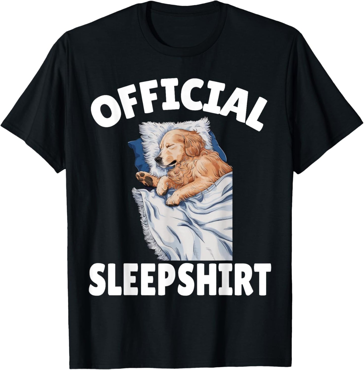 Golden Retriever Dog Official Sleepshirt Napping Pajamas T-Shirt - T-Shirt | Black