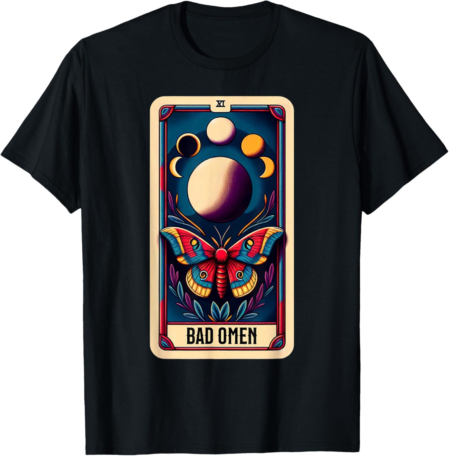 Moths Bad Omen Tarot Card T-Shirt - T-Shirt | Black