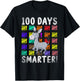 100 Days Smarter Cute Animal Donkey 100 Days Of School T-Shirt - T-Shirt | Black