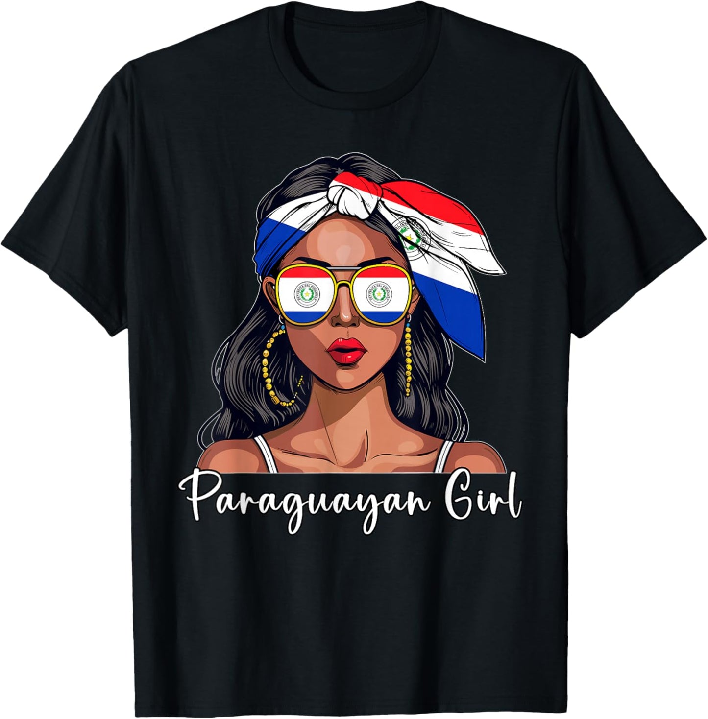 Paraguayan Souvenirs Products Woman Flag Girl Paraguay T-Shirt - T-Shirt | Black