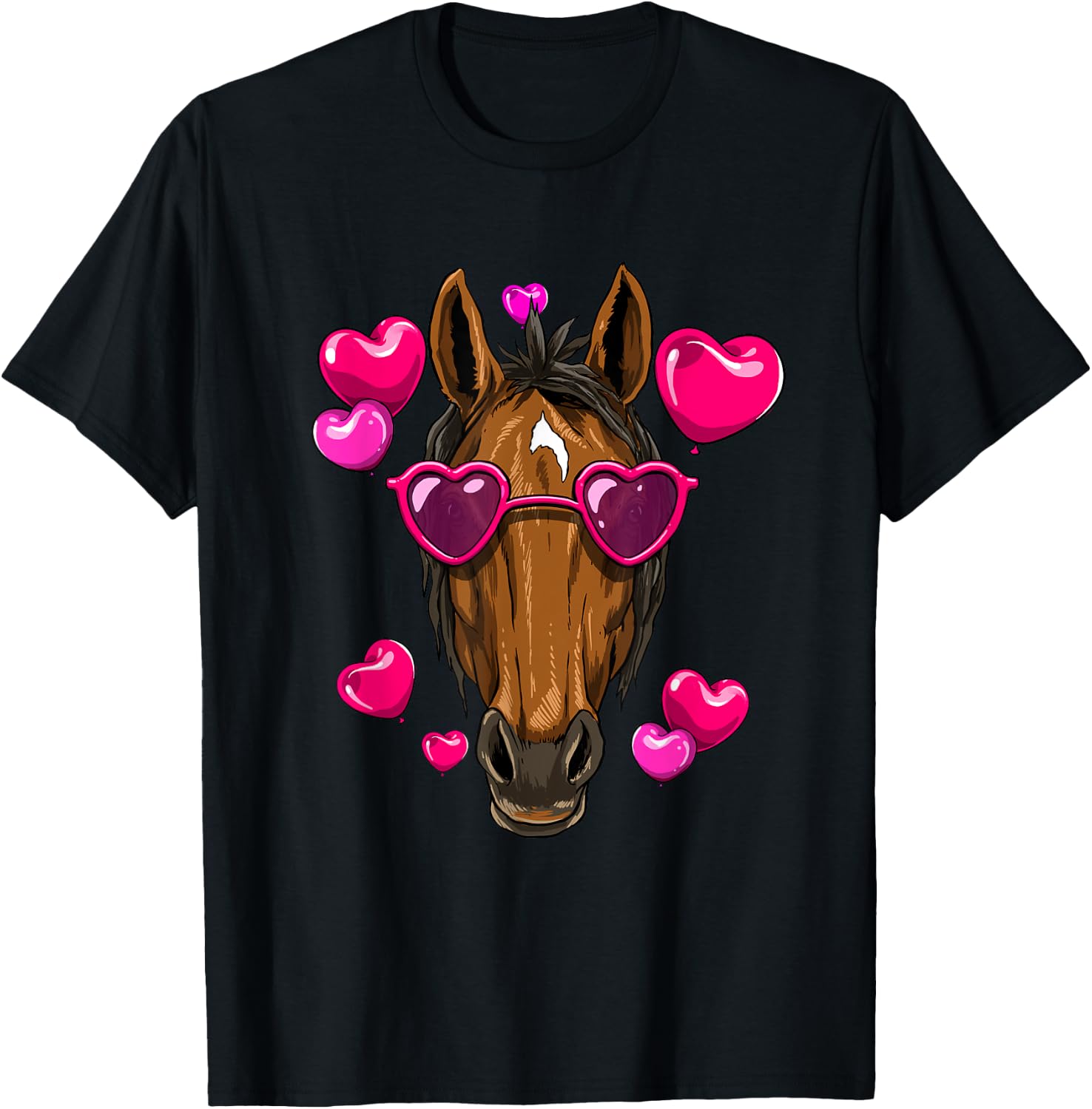 Valentines Day Horse Funny Horse Lover T-Shirt - T-Shirt | Black