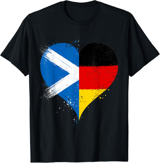Scottish German Pride A Cool Vintage Scotland Germany Flag T-Shirt - T-Shirt | Black