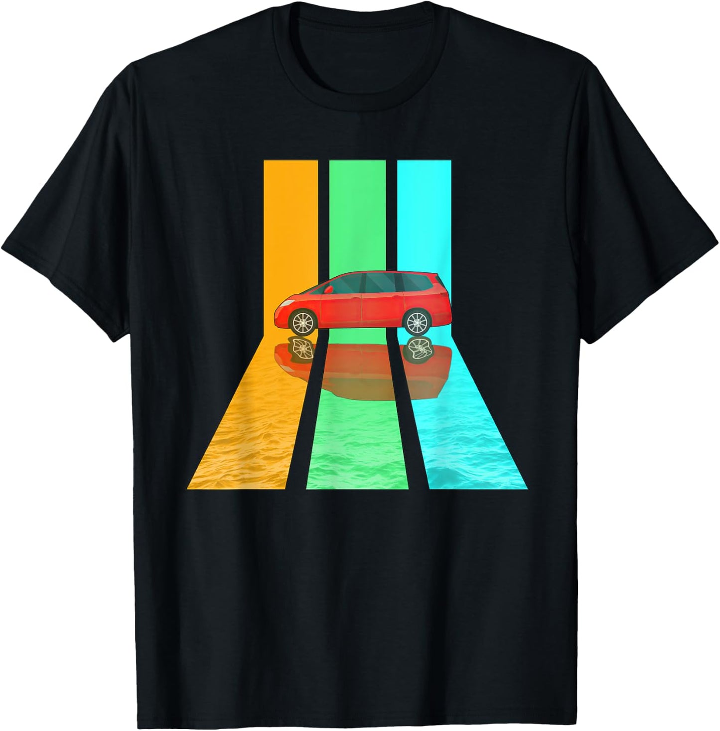 Retro 80s Vintage Style Minivan T-Shirt - T-Shirt | Black