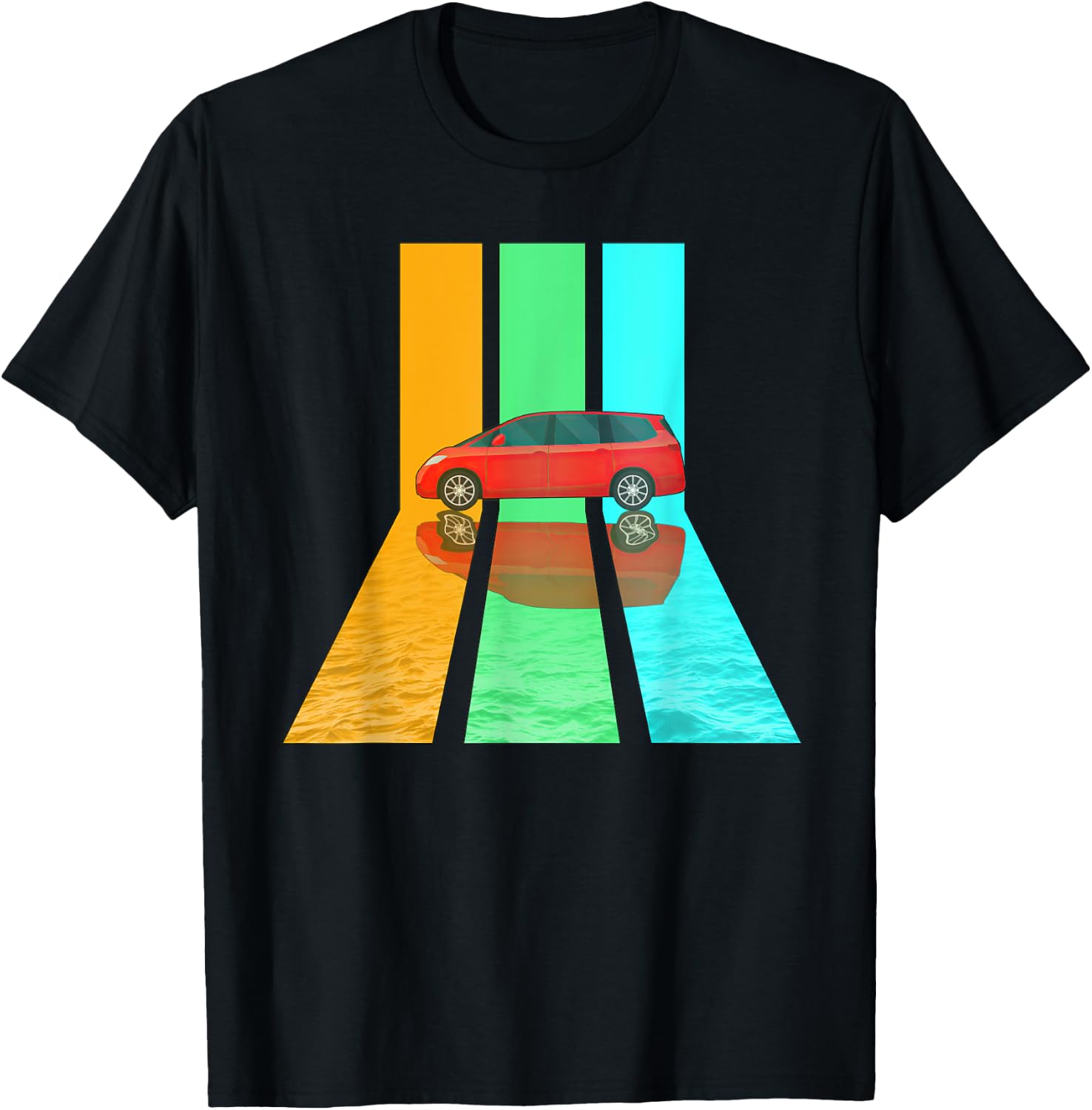 Retro 80s Vintage Style Minivan T-Shirt - T-Shirt | Black