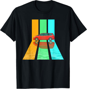 Retro 80s Vintage Style Minivan T-Shirt - T-Shirt | Black