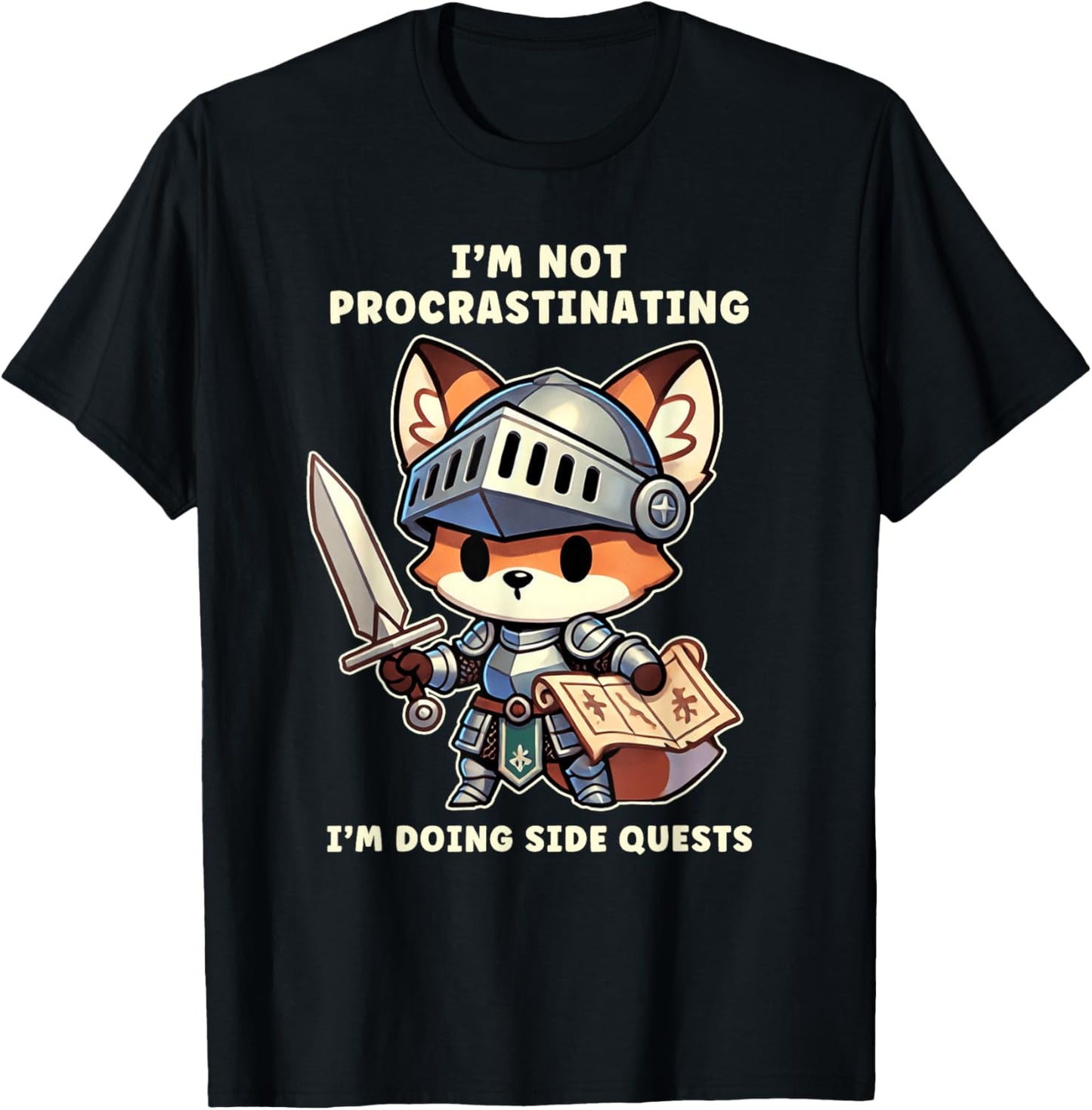 I'm Not Procrastinating I'm Doing Side Quests Gamer T-Shirt - T-Shirt | Black