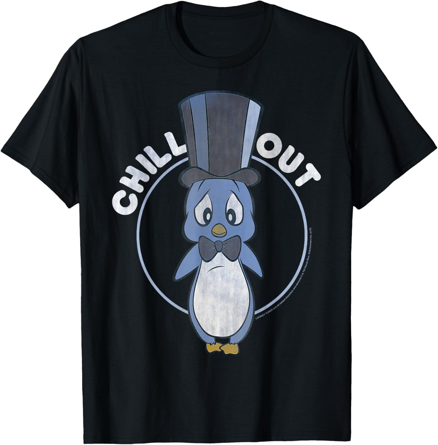 Looney Tunes Penguin Chill Out Portrait T-Shirt - T-Shirt | Black