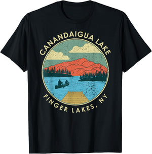 Finger Lakes NY New York Canandaigua Lake T-Shirt - T-Shirt | Black