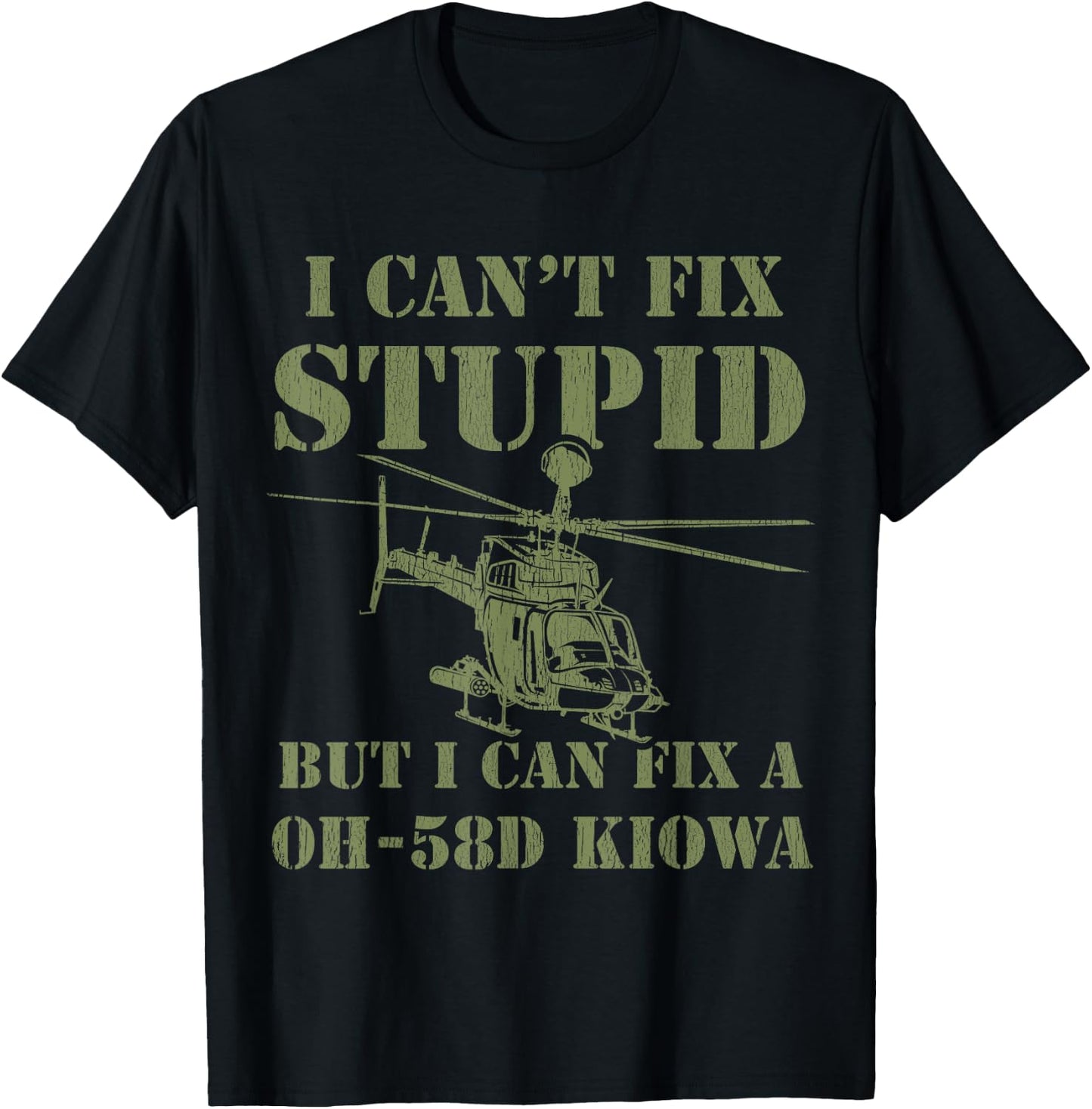 OH-58D Kiowa Warrior Helicopter Pilot Veteran T-Shirt - T-Shirt | Black