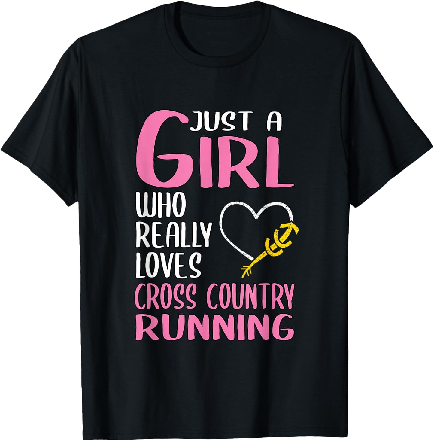 Just A Girl Who Really Loves Cross Country Running T-Shirt - T-Shirt | Black