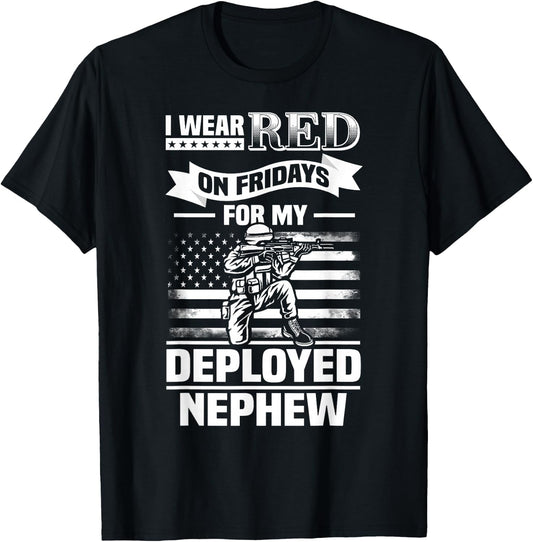Red Friday For My Nephew Military Troops Deployed Wear T-Shirt - T-Shirt | Black
