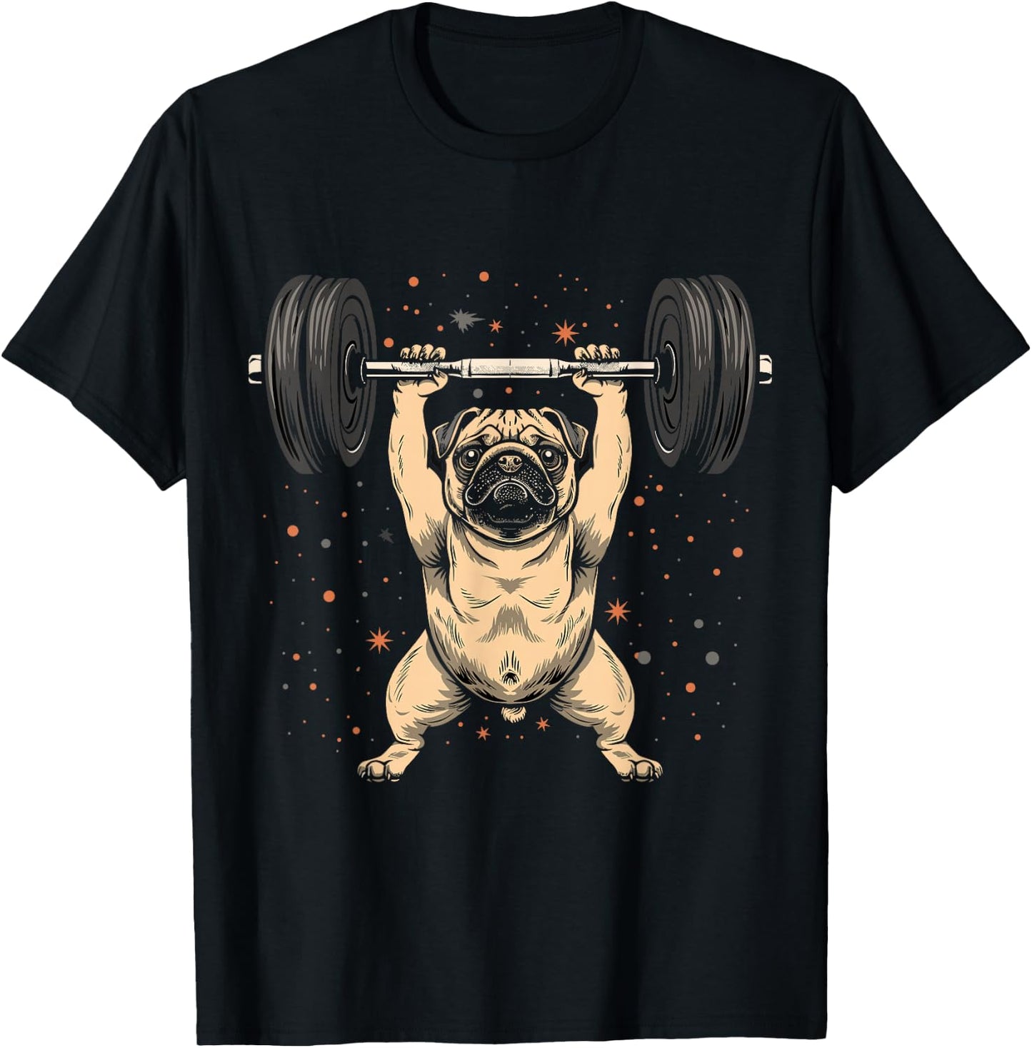 Pug Weightlifting Funny Deadlift Men Fitness Gym Workout T-Shirt - T-Shirt | Black