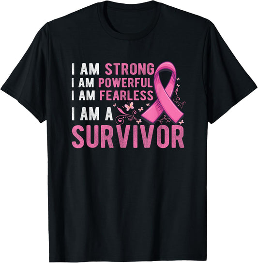 Breast cancer survivor month Support Breast Cancer Awareness T-Shirt - T-Shirt | Black