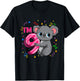 9th Birthday Shirt For Girls Koala Bear 9 Years Old T-Shirt - T-Shirt | Black