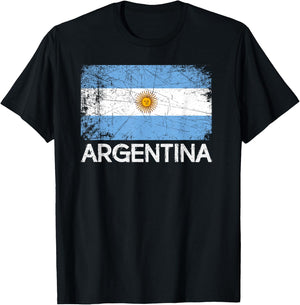 Argentinian Flag | Vintage Made In Argentina Gift T-Shirt - T-Shirt | Black