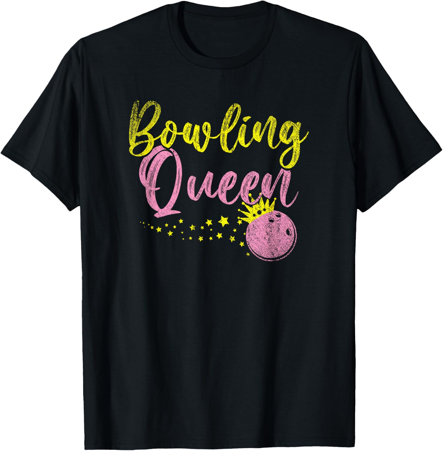 Bowling Queen Women Athletes Ladies Gift Bowling T-Shirt - T-Shirt | Black
