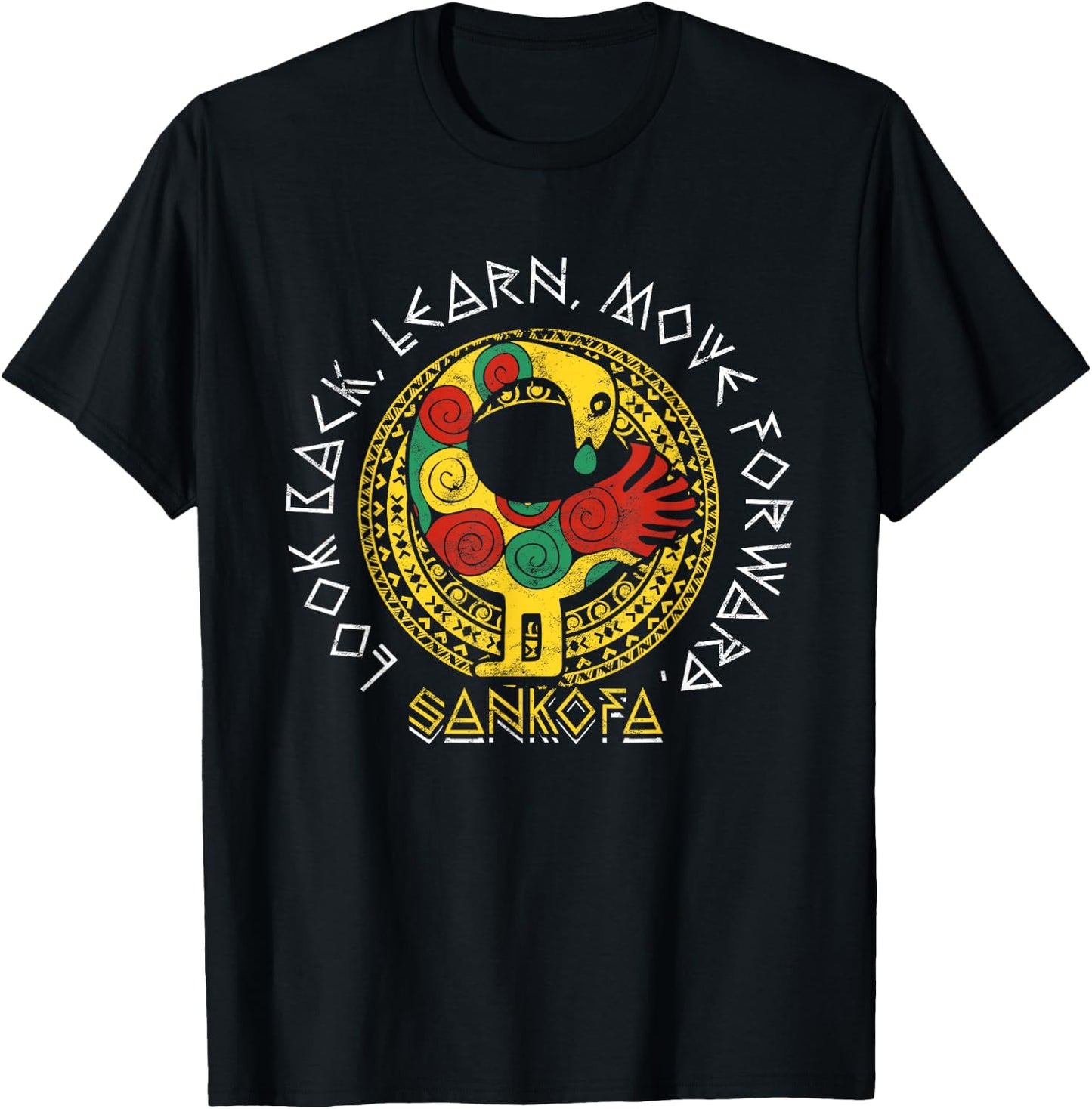 Sankofa Black History Month Adinkra Ghana T-Shirt - T-Shirt | Black