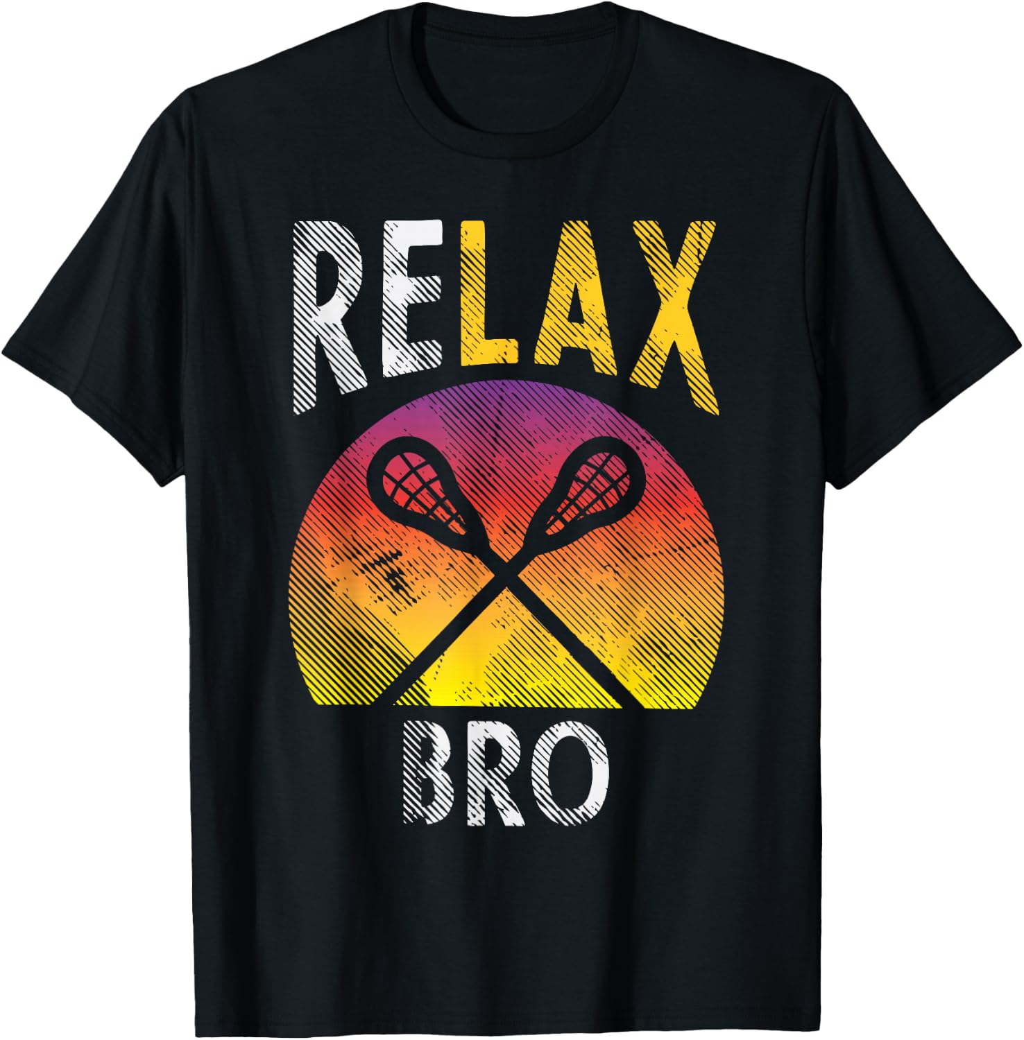 Relax Bro Funny Lacrosse Sayings Lax Player Coach Team Gift T-Shirt - T-Shirt | Black