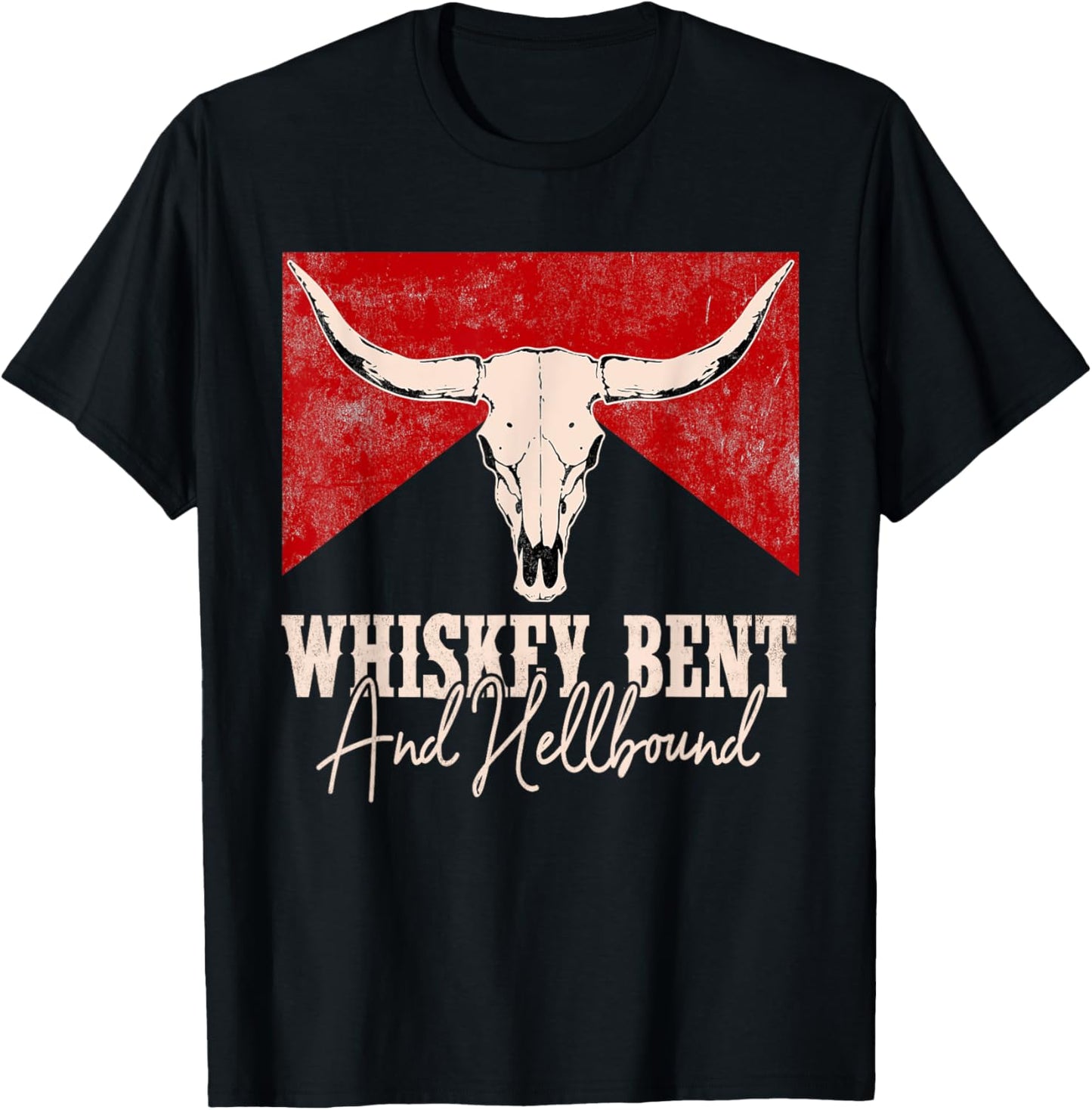 Whiskey Bent And Hellbound Graphic Western Cactus Deserts T-Shirt - T-Shirt | Black