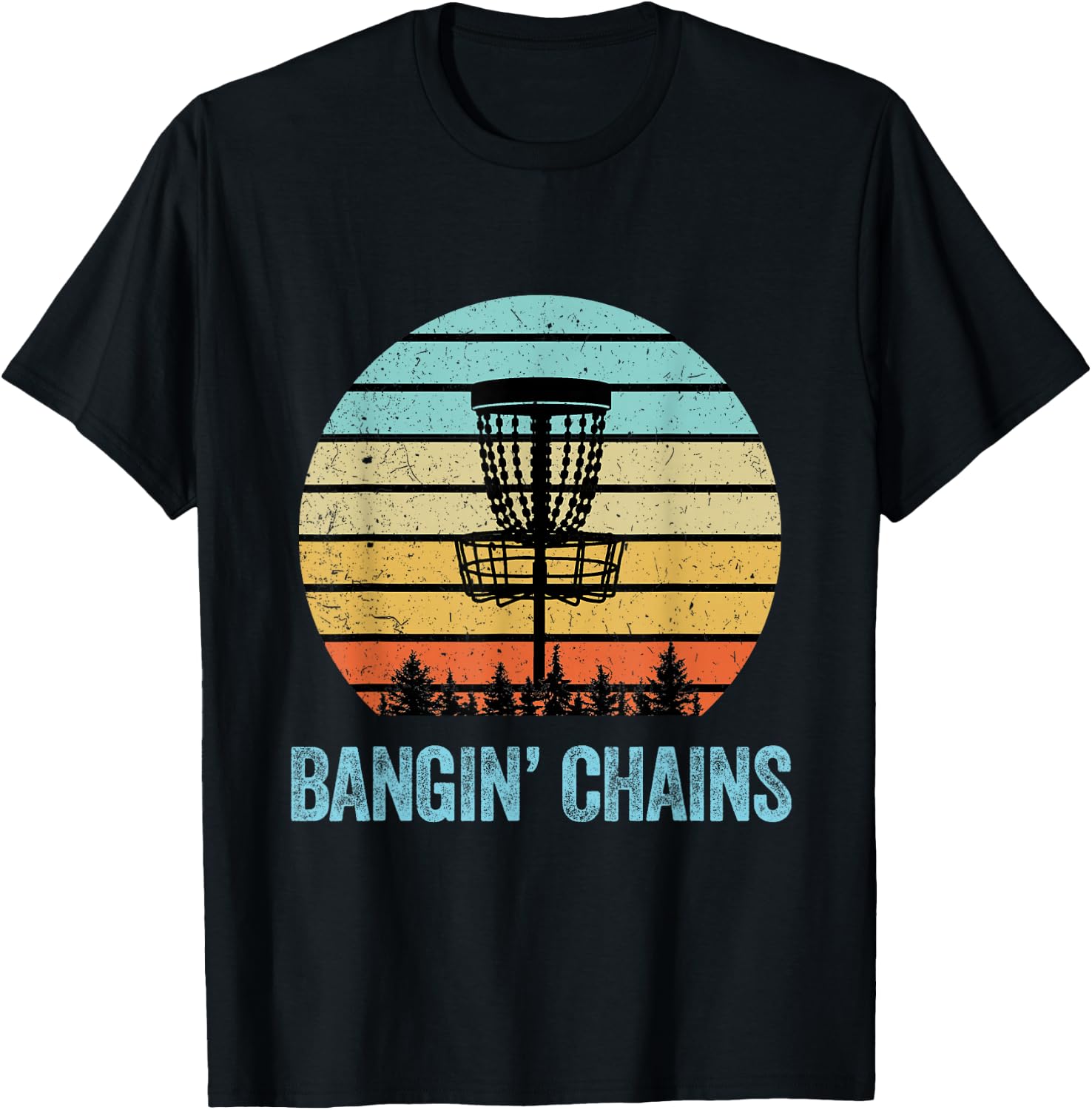 Disc Golf Shirt Funny Banging Chains Retro Disc Golf Gift T-Shirt - T-Shirt | Black