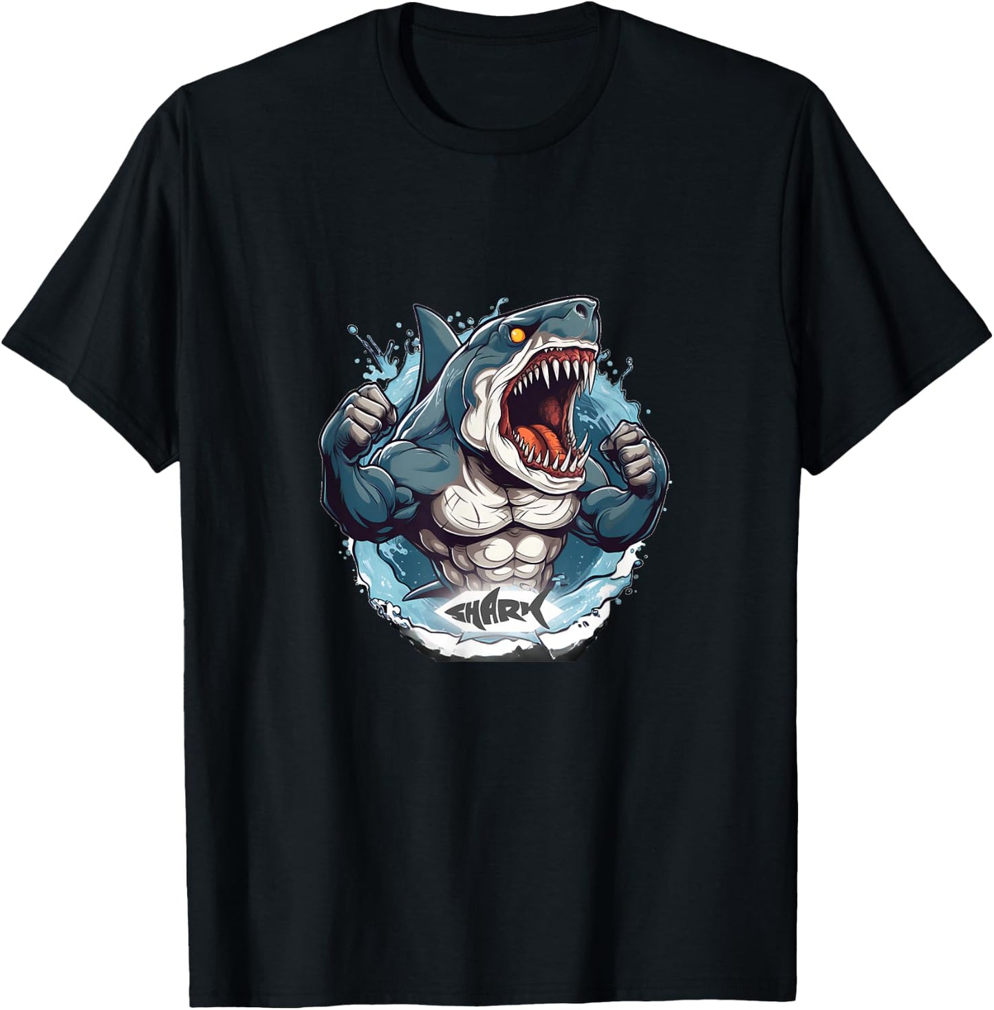 Shark muscle Classic, Animals Gym World, Bodybuilder T-Shirt - T-Shirt | Black