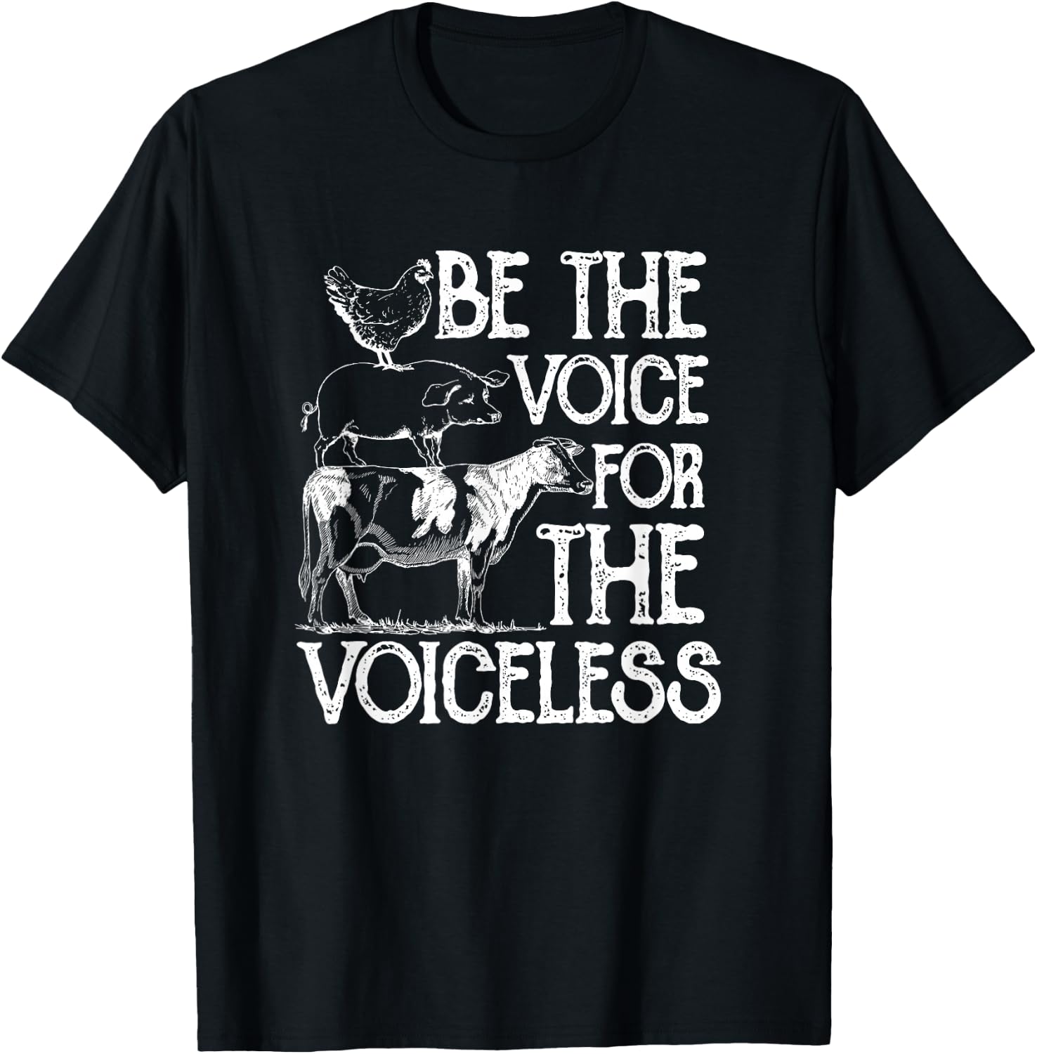 Be the Voice For The Voiceless Veganism Organic Vegan Gift T-Shirt - T-Shirt | Black