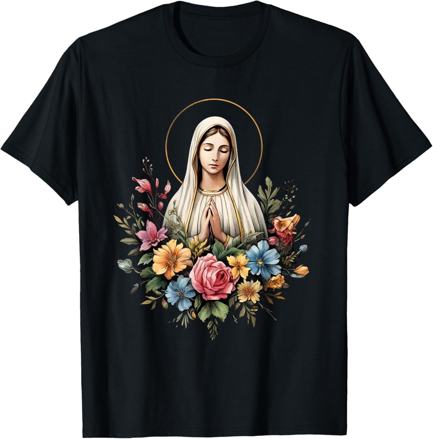 Our Lady of Fatima Mother Mary Saint Mary Powerful Symbol T-Shirt - T-Shirt | Black