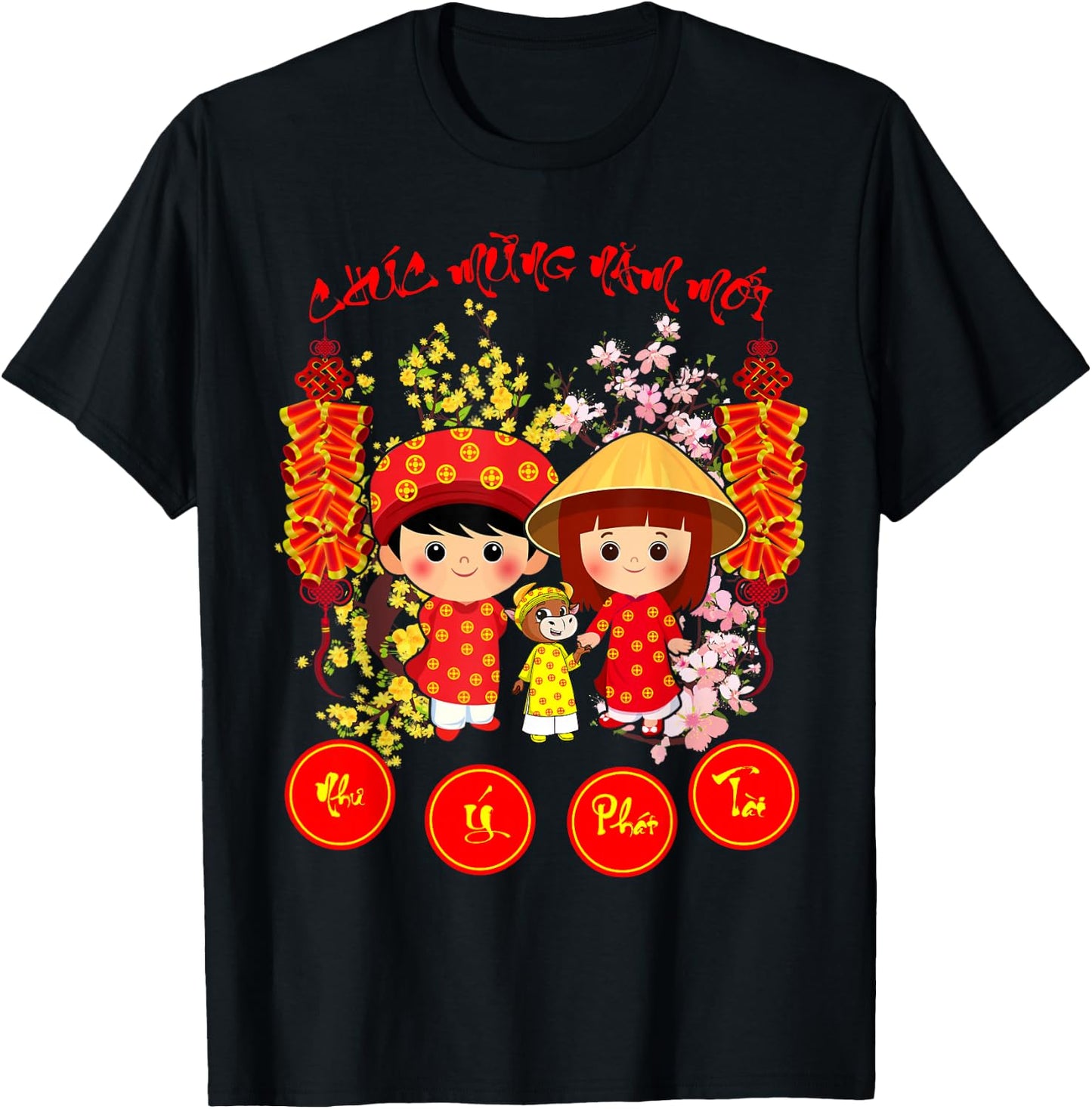 Chuc Mung Nam Moi 2026 Year Of the Horse Vietnamese Tet T-Shirt - T-Shirt | Black