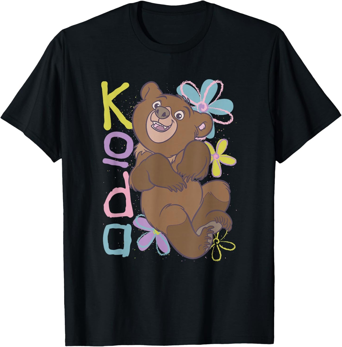 Disney Brother Bear Vintage Koda Wildflower Retro Poster T-Shirt - T-Shirt | Black