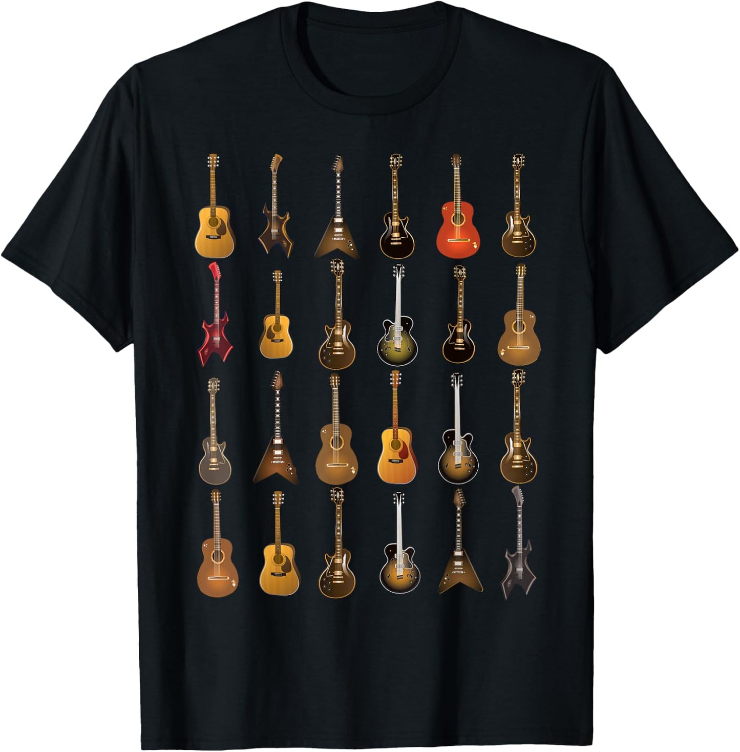 Funny Rock & Roll Guitars Cute Musical Instrument Gift Kids T-Shirt - T-Shirt | Black