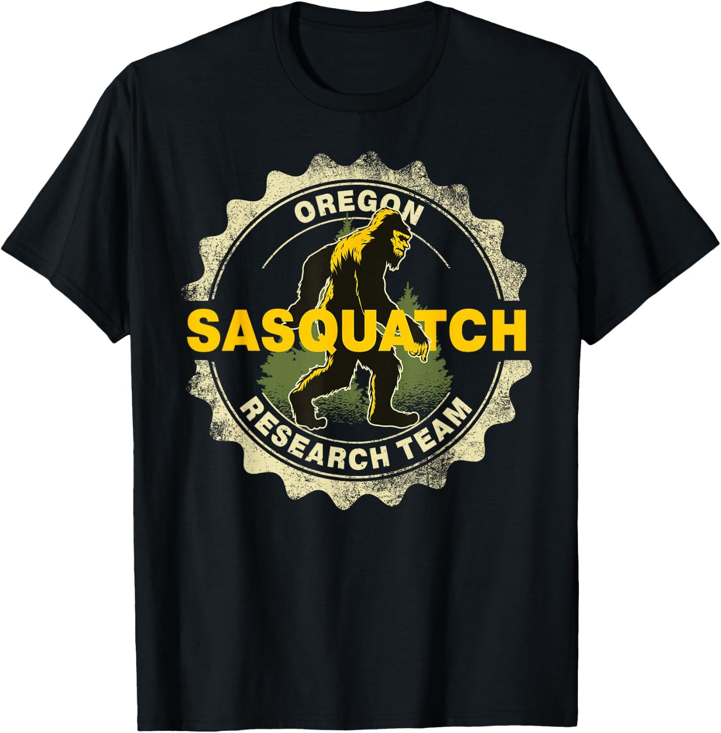 Oregon Sasquatch Research Team Bigfoot Believer Fan T-Shirt - T-Shirt | Black