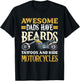 Awesome Dads Have Beards Tattoos and Motorcycles Motorcycle T-Shirt - T-Shirt | Black