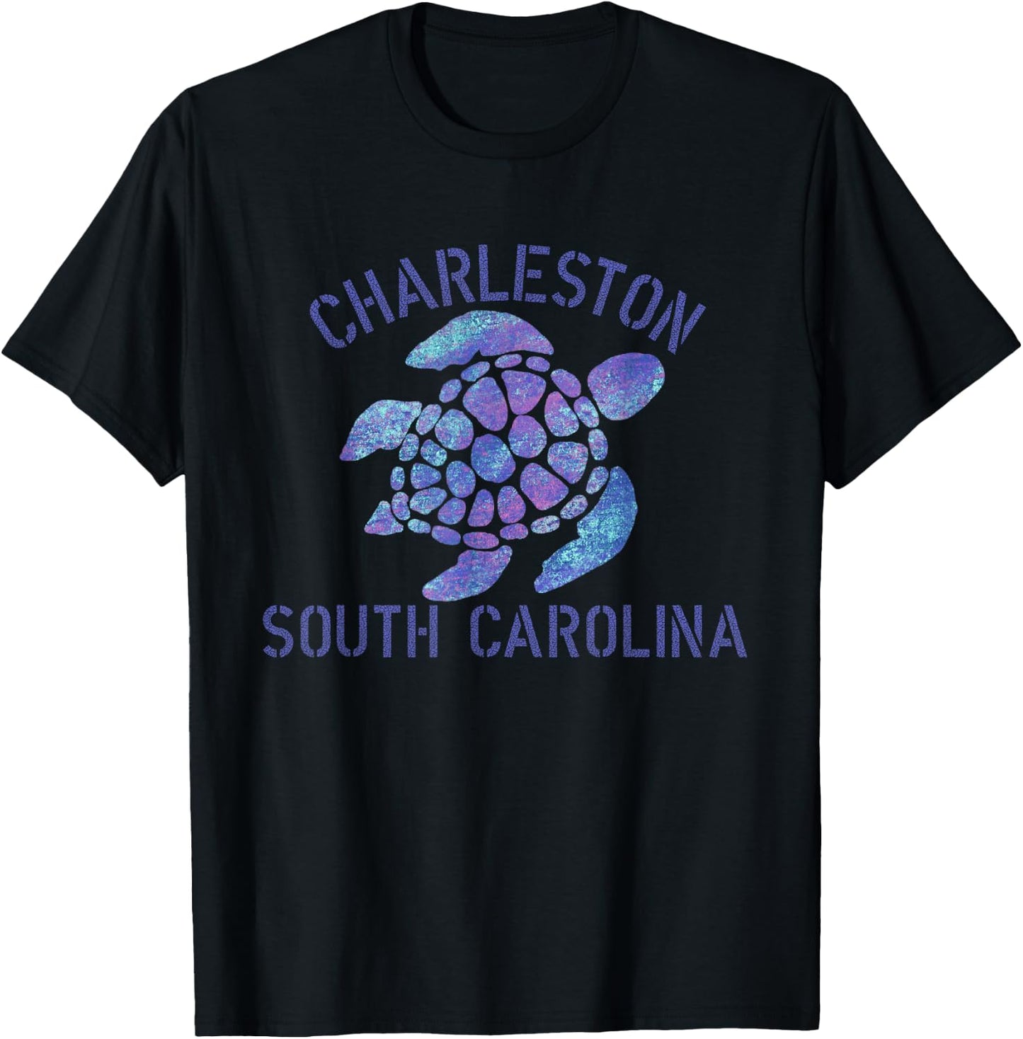 Charleston, SC Beach Design/Tribal Turtle Gift T-Shirt - T-Shirt | Black
