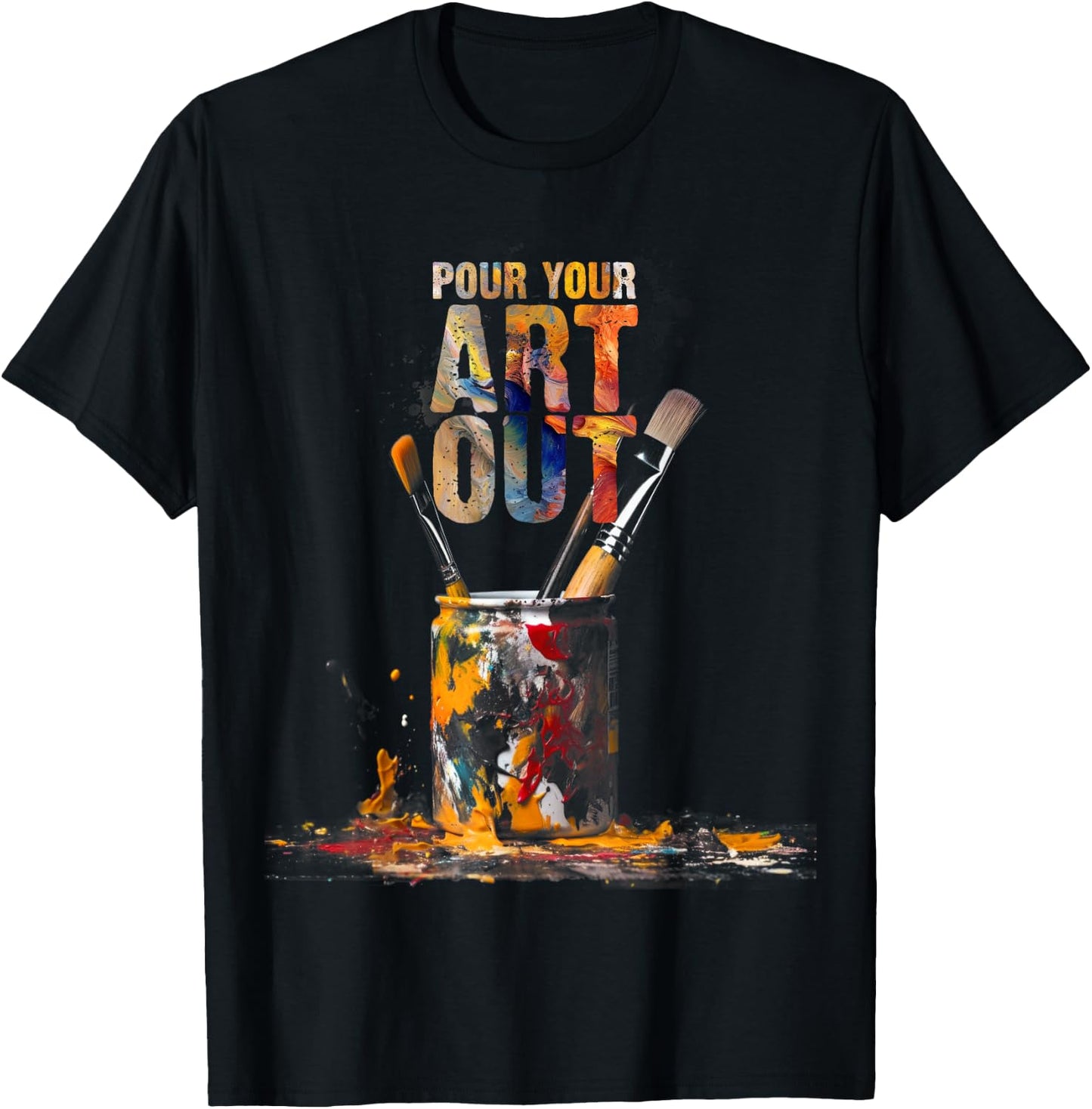Vintage Cat Gift Store Artist Art Make Art Painter Teacher Artsy Gift T-Shirt - T-Shirt | Black