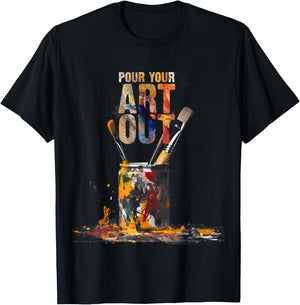 Vintage Cat Gift Store Artist Art Make Art Painter Teacher Artsy Gift T-Shirt - T-Shirt | Black