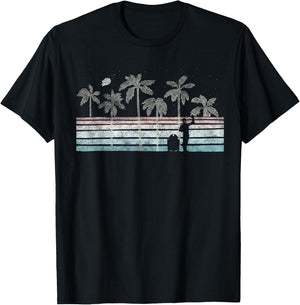 Star Wars R2-D2 & C-3PO Tropical Retro Stripe T-Shirt - T-Shirt | Black
